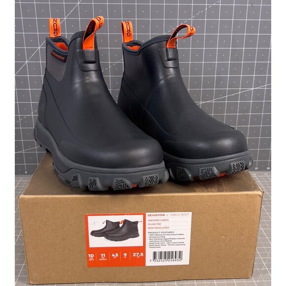 Grundens Deviation Men’s 6" Ankle Boot Sz. 10 US Anchor New 60015 Non-Insulated - Picture 1 of 9